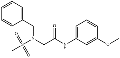 2-[benzyl(methylsulfonyl)amino]-N-(3-methoxyphenyl)acetamide 结构式