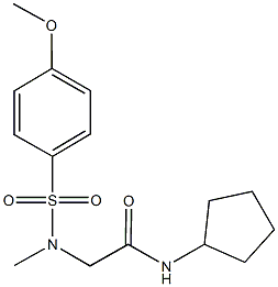 N-cyclopentyl-2-[[(4-methoxyphenyl)sulfonyl](methyl)amino]acetamide 结构式