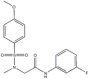 N-(3-fluorophenyl)-2-[[(4-methoxyphenyl)sulfonyl](methyl)amino]acetamide 结构式