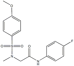 N-(4-fluorophenyl)-2-[[(4-methoxyphenyl)sulfonyl](methyl)amino]acetamide 结构式