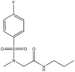 2-[[(4-fluorophenyl)sulfonyl](methyl)amino]-N-propylacetamide 结构式