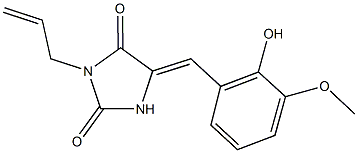 3-allyl-5-(2-hydroxy-3-methoxybenzylidene)-2,4-imidazolidinedione 结构式