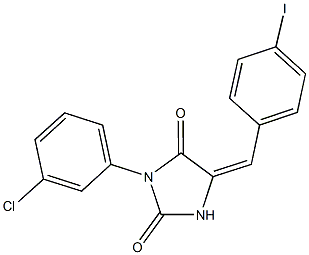 3-(3-chlorophenyl)-5-(4-iodobenzylidene)-2,4-imidazolidinedione 结构式