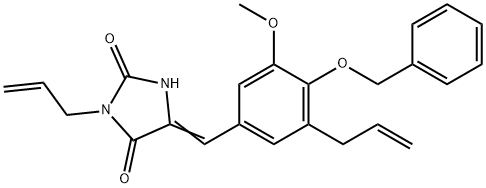 3-allyl-5-[3-allyl-4-(benzyloxy)-5-methoxybenzylidene]-2,4-imidazolidinedione 结构式