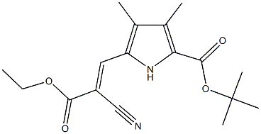 tert-butyl 5-(2-cyano-3-ethoxy-3-oxo-1-propenyl)-3,4-dimethyl-1H-pyrrole-2-carboxylate 结构式