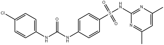 4-{[(4-chloroanilino)carbonyl]amino}-N-(4,6-dimethylpyrimidin-2-yl)benzenesulfonamide 结构式