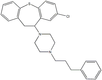 1-(8-chloro-10,11-dihydrodibenzo[b,f]thiepin-10-yl)-4-(3-phenylpropyl)piperazine 结构式