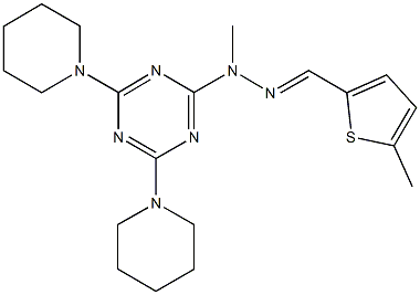 5-methyl-2-thiophenecarbaldehyde [4,6-di(1-piperidinyl)-1,3,5-triazin-2-yl](methyl)hydrazone 结构式