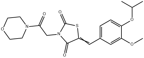 5-(4-isopropoxy-3-methoxybenzylidene)-3-[2-(4-morpholinyl)-2-oxoethyl]-1,3-thiazolidine-2,4-dione 结构式