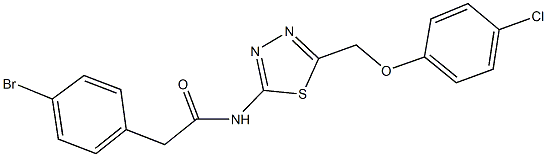 2-(4-bromophenyl)-N-{5-[(4-chlorophenoxy)methyl]-1,3,4-thiadiazol-2-yl}acetamide 结构式