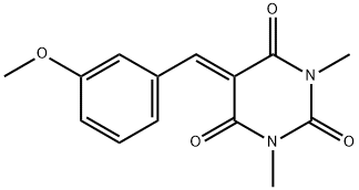 5-(3-methoxybenzylidene)-1,3-dimethyl-2,4,6(1H,3H,5H)-pyrimidinetrione 结构式