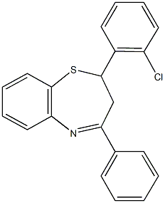 2-(2-chlorophenyl)-4-phenyl-2,3-dihydro-1,5-benzothiazepine 结构式