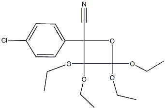2-(4-chlorophenyl)-3,3,4,4-tetraethoxy-2-oxetanecarbonitrile 结构式