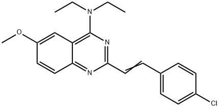 2-[2-(4-chlorophenyl)vinyl]-N,N-diethyl-6-methoxy-4-quinazolinamine 结构式