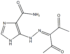 5-[2-(1-acetyl-2-oxopropylidene)hydrazino]-1H-imidazole-4-carboxamide 结构式