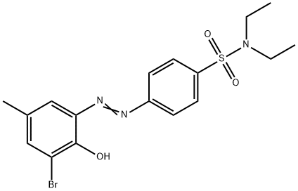 4-[(3-bromo-2-hydroxy-5-methylphenyl)diazenyl]-N,N-diethylbenzenesulfonamide 结构式