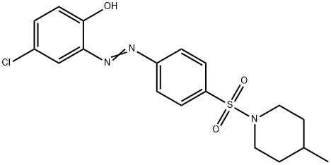 4-chloro-2-({4-[(4-methyl-1-piperidinyl)sulfonyl]phenyl}diazenyl)phenol 结构式