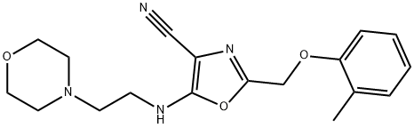 2-[(2-methylphenoxy)methyl]-5-{[2-(4-morpholinyl)ethyl]amino}-1,3-oxazole-4-carbonitrile 结构式