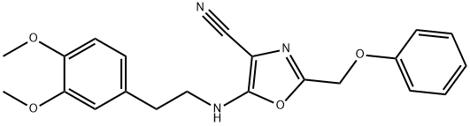 5-{[2-(3,4-dimethoxyphenyl)ethyl]amino}-2-(phenoxymethyl)-1,3-oxazole-4-carbonitrile 结构式