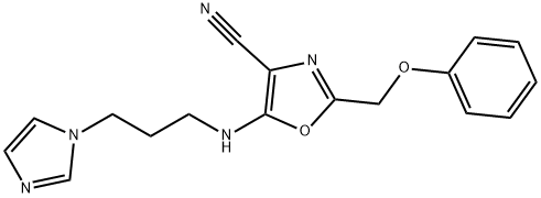 5-{[3-(1H-imidazol-1-yl)propyl]amino}-2-(phenoxymethyl)-1,3-oxazole-4-carbonitrile 结构式