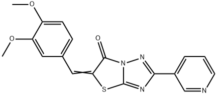 5-(3,4-dimethoxybenzylidene)-2-(3-pyridinyl)[1,3]thiazolo[3,2-b][1,2,4]triazol-6(5H)-one 结构式