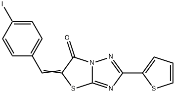 5-(4-iodobenzylidene)-2-(2-thienyl)[1,3]thiazolo[3,2-b][1,2,4]triazol-6(5H)-one 结构式