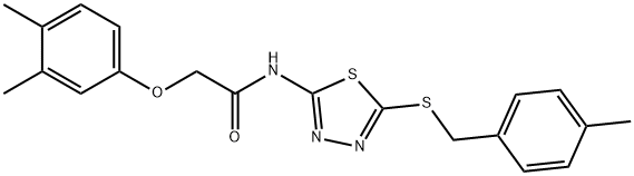 2-(3,4-dimethylphenoxy)-N-{5-[(4-methylbenzyl)sulfanyl]-1,3,4-thiadiazol-2-yl}acetamide 结构式