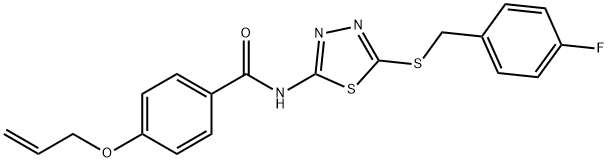 4-(allyloxy)-N-{5-[(4-fluorobenzyl)sulfanyl]-1,3,4-thiadiazol-2-yl}benzamide 结构式