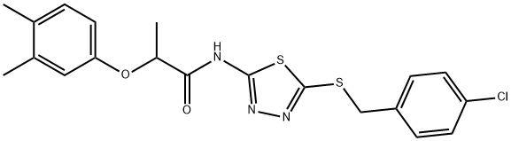 N-{5-[(4-chlorobenzyl)sulfanyl]-1,3,4-thiadiazol-2-yl}-2-(3,4-dimethylphenoxy)propanamide 结构式