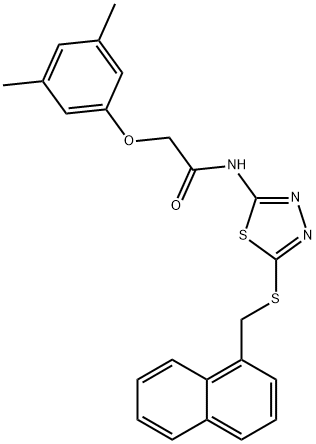 2-(3,5-dimethylphenoxy)-N-{5-[(1-naphthylmethyl)sulfanyl]-1,3,4-thiadiazol-2-yl}acetamide 结构式