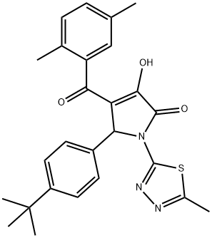 5-(4-tert-butylphenyl)-4-(2,5-dimethylbenzoyl)-3-hydroxy-1-(5-methyl-1,3,4-thiadiazol-2-yl)-1,5-dihydro-2H-pyrrol-2-one 结构式