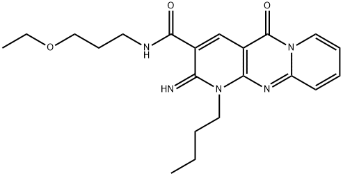 1-butyl-N-(3-ethoxypropyl)-2-imino-5-oxo-1,5-dihydro-2H-dipyrido[1,2-a:2,3-d]pyrimidine-3-carboxamide 结构式
