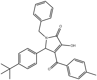 1-benzyl-5-(4-tert-butylphenyl)-3-hydroxy-4-(4-methylbenzoyl)-1,5-dihydro-2H-pyrrol-2-one 结构式