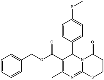 benzyl 8-methyl-6-[4-(methylsulfanyl)phenyl]-4-oxo-3,4-dihydro-2H,6H-pyrimido[2,1-b][1,3]thiazine-7-carboxylate 结构式