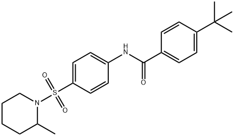 4-tert-butyl-N-{4-[(2-methylpiperidin-1-yl)sulfonyl]phenyl}benzamide 结构式