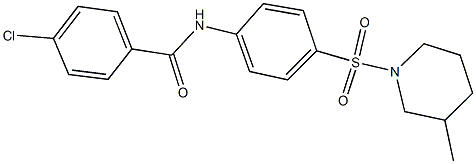 4-chloro-N-{4-[(3-methylpiperidin-1-yl)sulfonyl]phenyl}benzamide 结构式