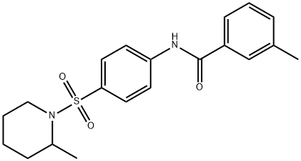 3-methyl-N-{4-[(2-methylpiperidin-1-yl)sulfonyl]phenyl}benzamide 结构式