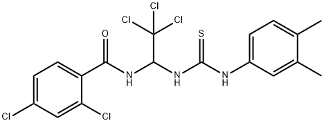 2,4-dichloro-N-(2,2,2-trichloro-1-{[(3,4-dimethylanilino)carbothioyl]amino}ethyl)benzamide 结构式