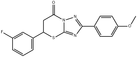 5-(3-fluorophenyl)-2-(4-methoxyphenyl)-5,6-dihydro-7H-[1,2,4]triazolo[5,1-b][1,3]thiazin-7-one 结构式