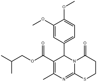 isobutyl 6-(3,4-dimethoxyphenyl)-8-methyl-4-oxo-3,4-dihydro-2H,6H-pyrimido[2,1-b][1,3]thiazine-7-carboxylate 结构式