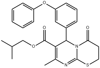 isobutyl 8-methyl-4-oxo-6-(3-phenoxyphenyl)-3,4-dihydro-2H,6H-pyrimido[2,1-b][1,3]thiazine-7-carboxylate 结构式