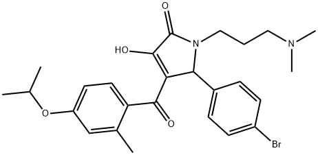 5-(4-bromophenyl)-1-[3-(dimethylamino)propyl]-3-hydroxy-4-(4-isopropoxy-2-methylbenzoyl)-1,5-dihydro-2H-pyrrol-2-one 结构式