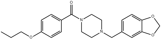 4-{[4-(1,3-benzodioxol-5-ylmethyl)-1-piperazinyl]carbonyl}phenyl propyl ether 结构式