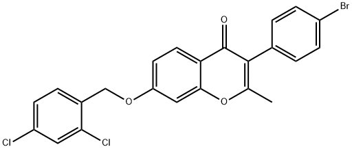 3-(4-bromophenyl)-7-[(2,4-dichlorobenzyl)oxy]-2-methyl-4H-chromen-4-one 结构式