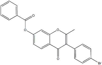 3-(4-bromophenyl)-2-methyl-4-oxo-4H-chromen-7-yl benzoate 结构式