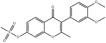 3-(3,4-dimethoxyphenyl)-2-methyl-4-oxo-4H-chromen-7-yl methanesulfonate 结构式