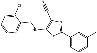 5-[(2-chlorobenzyl)amino]-2-(3-methylphenyl)-1,3-oxazole-4-carbonitrile 结构式