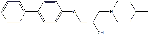 1-([1,1'-biphenyl]-4-yloxy)-3-(4-methyl-1-piperidinyl)-2-propanol 结构式