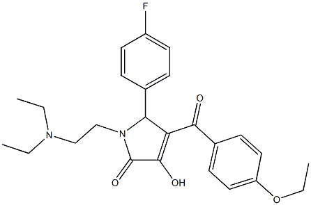 1-[2-(diethylamino)ethyl]-4-(4-ethoxybenzoyl)-5-(4-fluorophenyl)-3-hydroxy-1,5-dihydro-2H-pyrrol-2-one 结构式