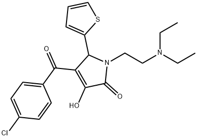 4-(4-chlorobenzoyl)-1-[2-(diethylamino)ethyl]-3-hydroxy-5-(2-thienyl)-1,5-dihydro-2H-pyrrol-2-one 结构式